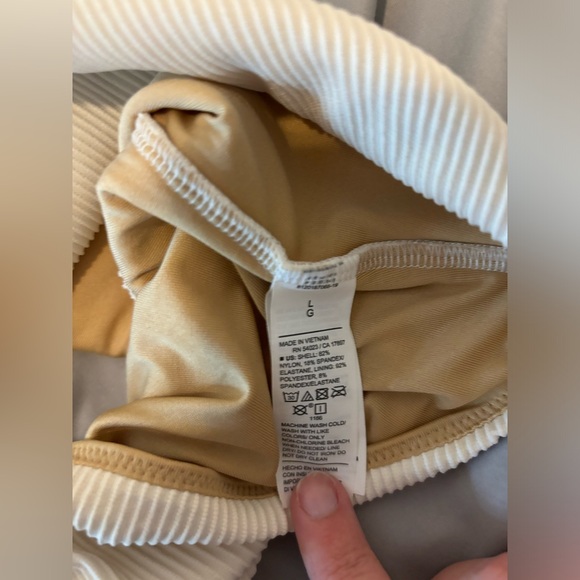 Old Navy Ribbed Pink & White Bathing-suit Bottoms High Waist Bikini Bottoms NWOT - Picture 8 of 10